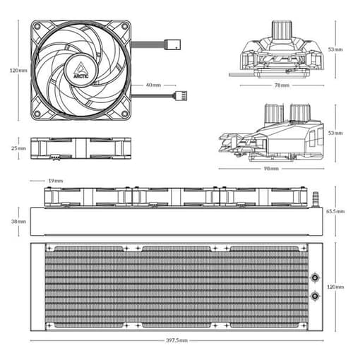 Arctic Liquid Freezer II 360 ARGB CPU Liquid Cooler (Black)